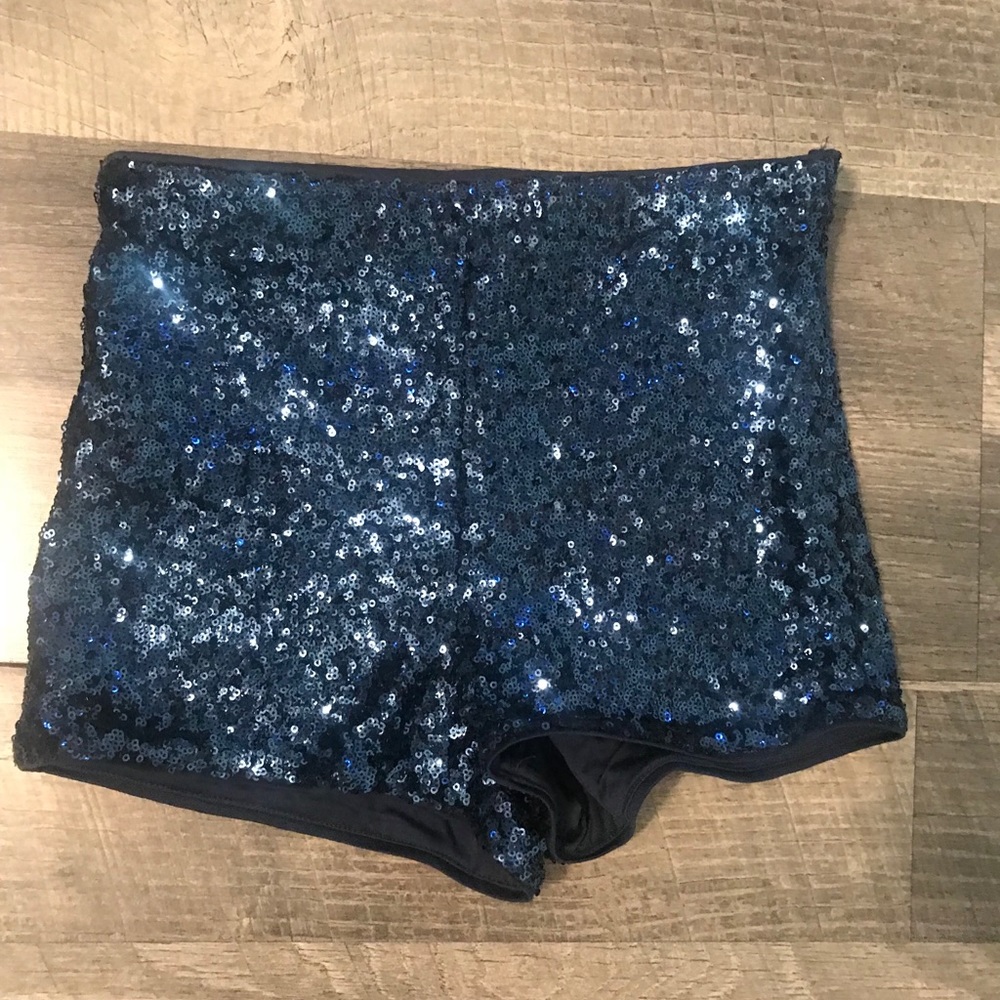 Sequined blue shorts